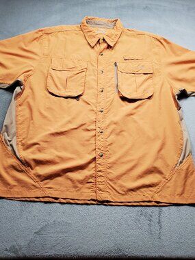Natural Gear Short Sleeve Vented Outdoorsman Shirt Orange Men Sz 2XL